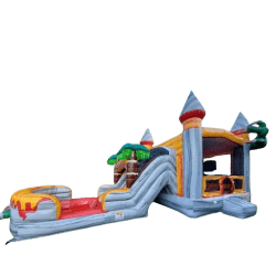 T T-rex Bounce House With 2 Slides